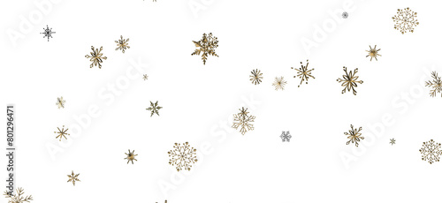 Snowflake Cascade: Mesmerizing 3D Illustration Depicting Descending Christmas Snowflakes