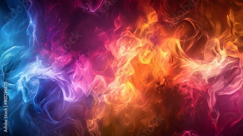 abstract background colorful fire mystic against a night sky in a dazzling celebration