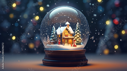 christmas tree in the snow,Merry Christmas gift- snow globe