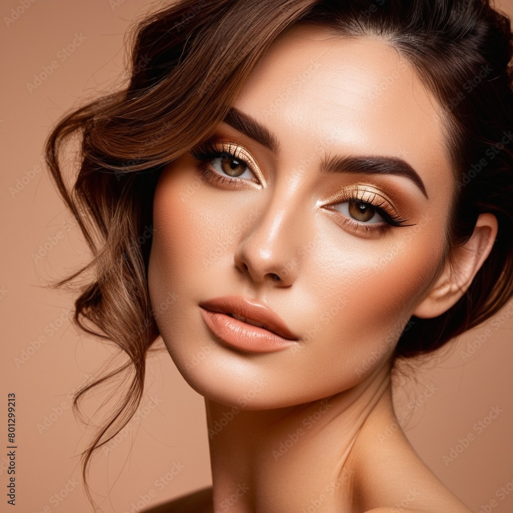 Fototapeta premium A beautiful face with perfect makeup 