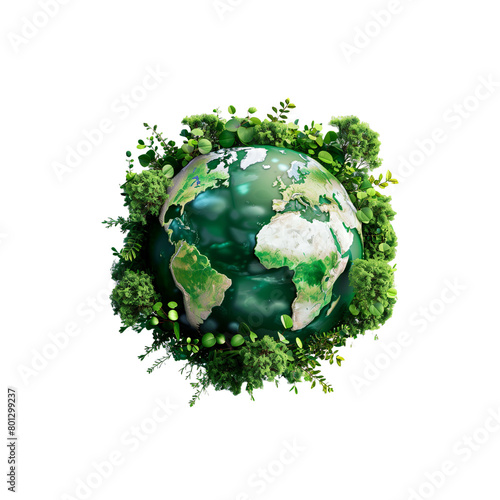green planet earth with grass