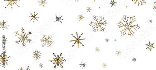 Glistening Snow Shower  Striking 3D Illustration Showcasing Falling Holiday Snowflakes