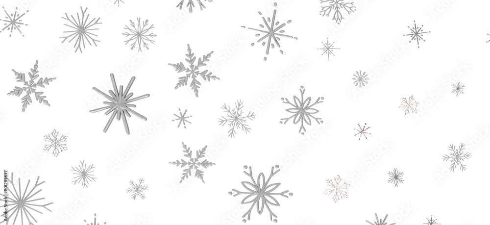 Winter Snow Symphony: Captivating 3D Illustration of Descending Snowflakes for Christmas Winter Snow Symphony: Captivating 3D Illustration of Descending Snowflakes for Christmas