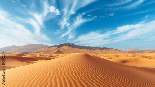 A stunning desert landscape with towering sand dunes