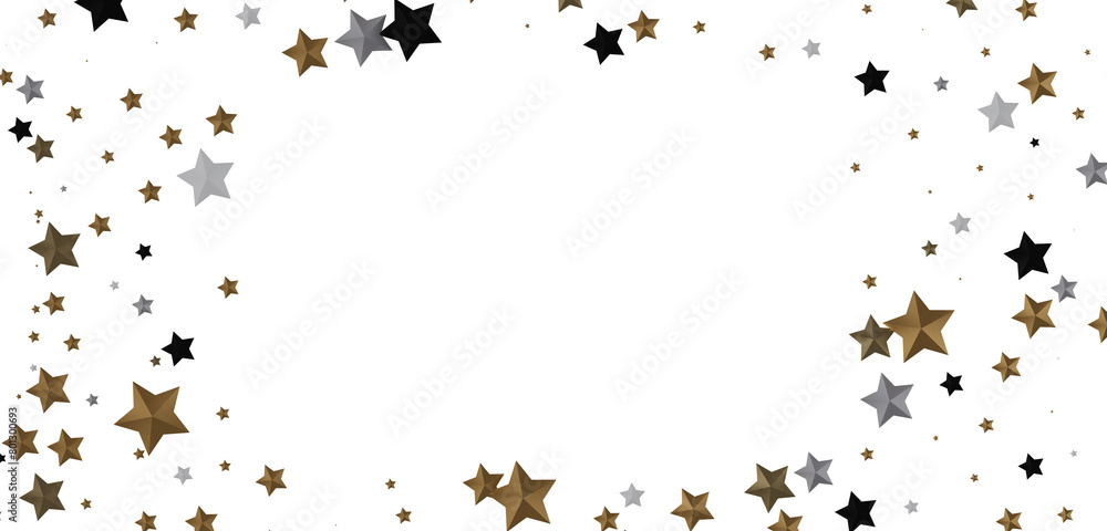 Obraz premium Radiant Euphoria: Lose Yourself in a 3D Gold Stars Rainfall
