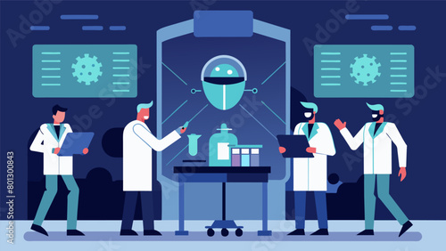 A highsecurity laboratory where scientists use biometric neural systems to safeguard sensitive experiments and data..