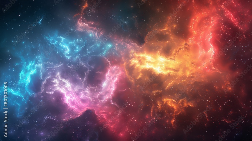 Fototapeta premium abstract light vibrant multi colored mystic galaxy background design