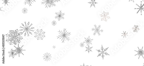 Snowflake Bliss  Striking 3D Illustration Showcasing Falling Holiday Snowflakes