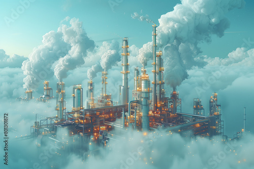 Unveiling the Future of Oil. Transforming the Future of Energy. Oil Refineries Embrace Digitalization and Clean Energy Solutions, 3d, illustration
