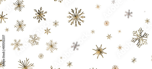 Snowflake Bliss: Striking 3D Illustration Showcasing Falling Holiday Snowflakes