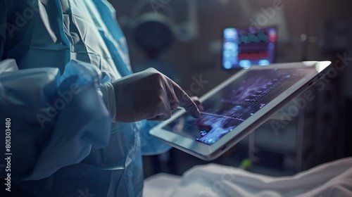 Healthcare professionals using tablets for collaborative case discussions and surgical workflow optimization.