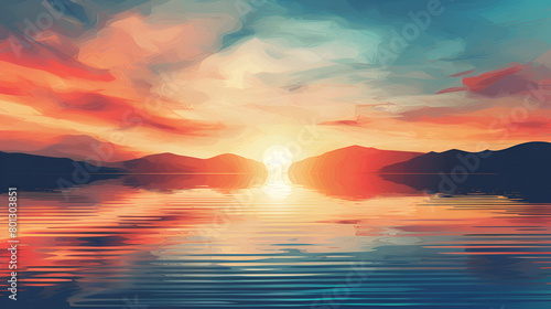 sunset over the ocean,sunset over the sea,dusk, sunlight, water, light, ocean, evening, color