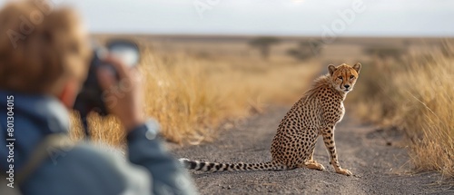 Traveller Taking Safari Pictures of Cheetahs
