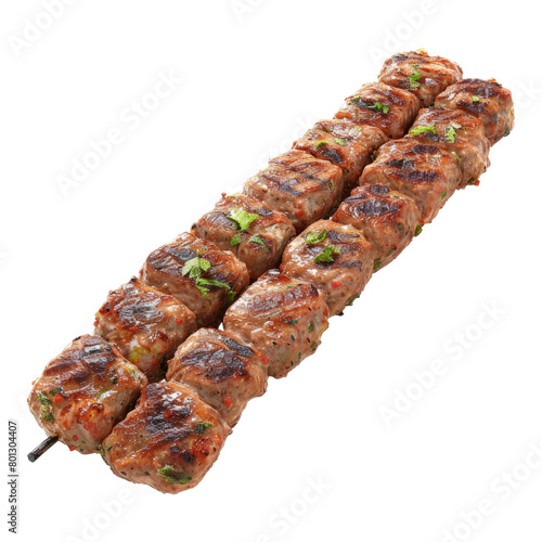 Gourmet Adana kabab isolated on transparent background