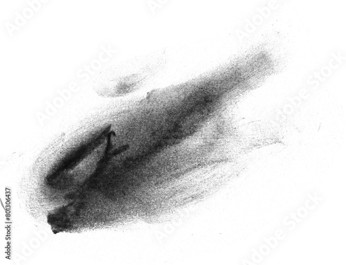 Fotografie Charcoal Smudge on Transparent Background