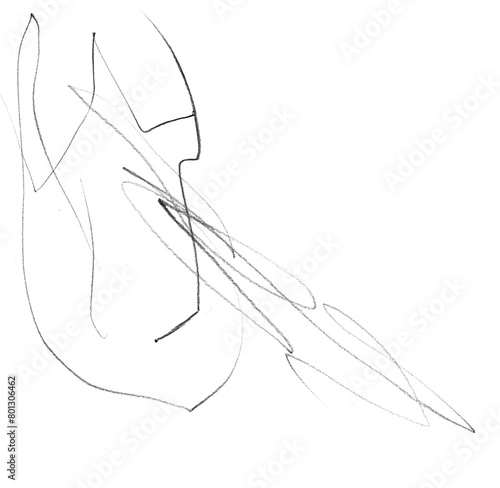 Pencil Scribbles on Transparent Background