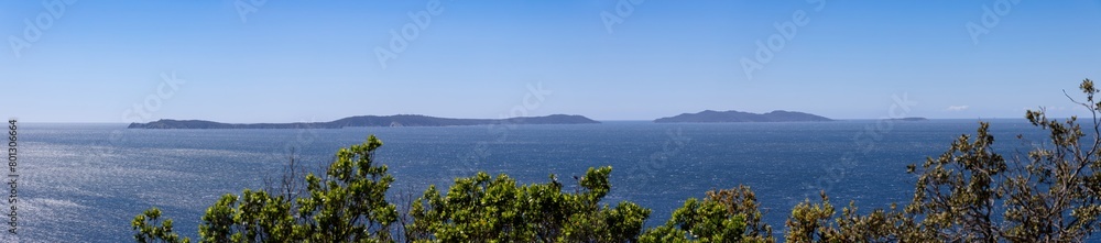Archipelago off Hyeres in the Mediterranean, panoramic photo