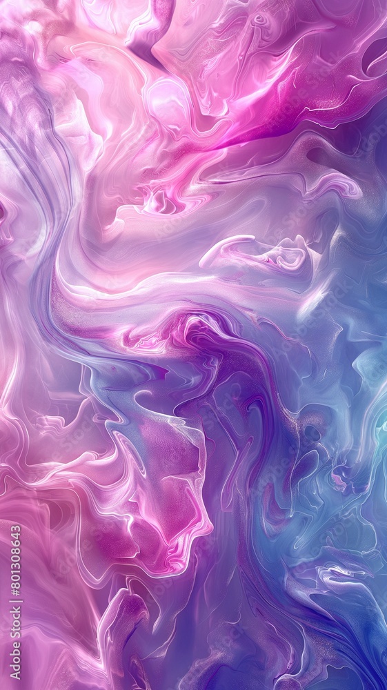 A surreal abstract texture is produced by swoops of shimmering pastel colours.