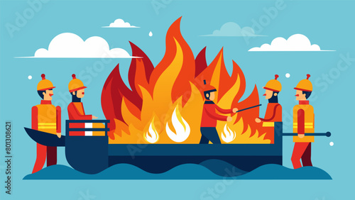 The sound of sirens fill the air as a float showcasing a fiery inferno rolls by with performers costumed as firefighters struggling to put out the.