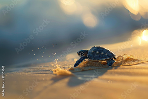 A turtle hatchling's journey begins
