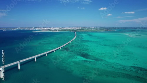 【沖縄・宮古島】伊良部大橋と宮古島の青い海をドローンで撮影⑧
