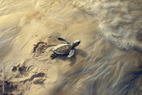 A turtle hatchling's journey begins