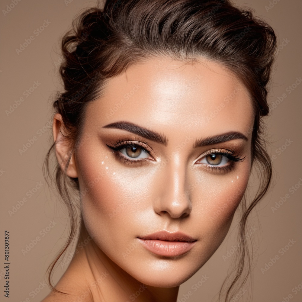 Fototapeta premium A beautiful face with perfect makeup 