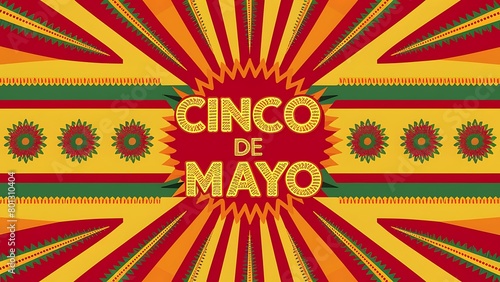 Banner Del Cinco De Mayo Con Colores Verdes, Amarillos Y Rojos, Fondo Del Cinco De Mayo photo