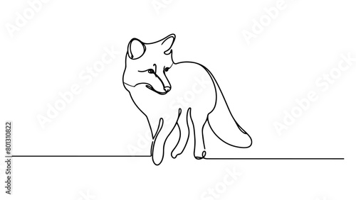 A fox depicted in a continuous line drawing style