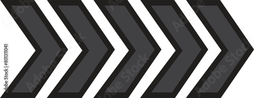 Black right directional arrow on white background. Vector illustration. Editable stroke