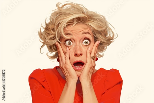 A lovely senior woman's shocked, amazed, and wow face. Portrait of a senior woman shocked by a retail sale, secret, or good news isolated on a background. © LukaszDesign