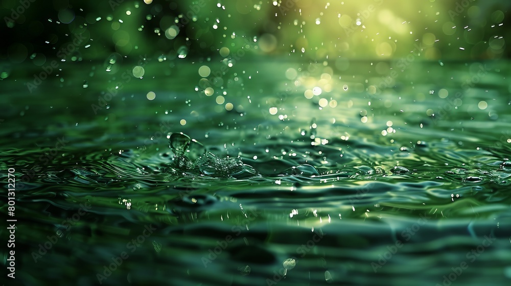 Aqua background. Droplets and splashes in exquisite detail against a blurred background. Aqua background. Droplets and splashes in exquisite detail against a blurred background.