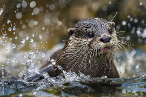 An otter pup's joyful antics