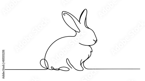 continuous line drawing of a bunny © Ibrahim