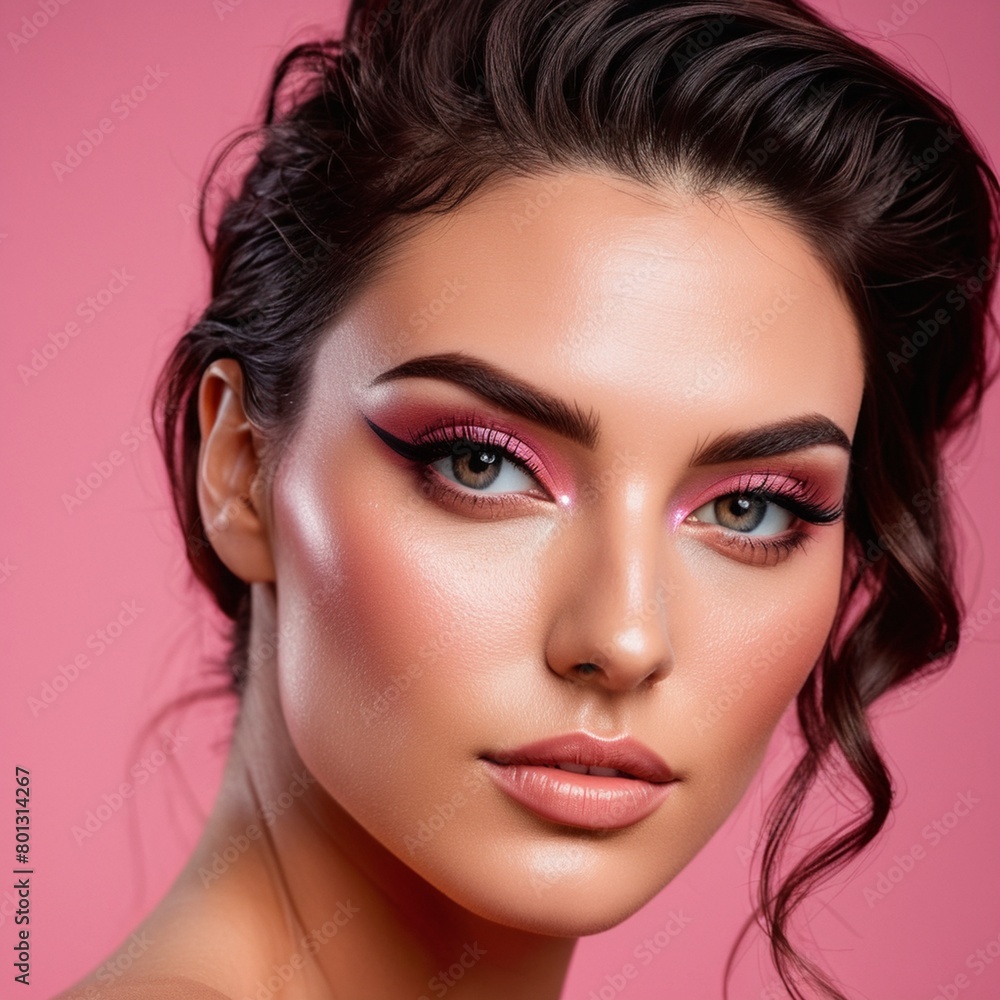 Fototapeta premium A beautiful face with perfect makeup 