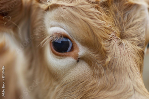 A close-up of a calf's gentle gaze
