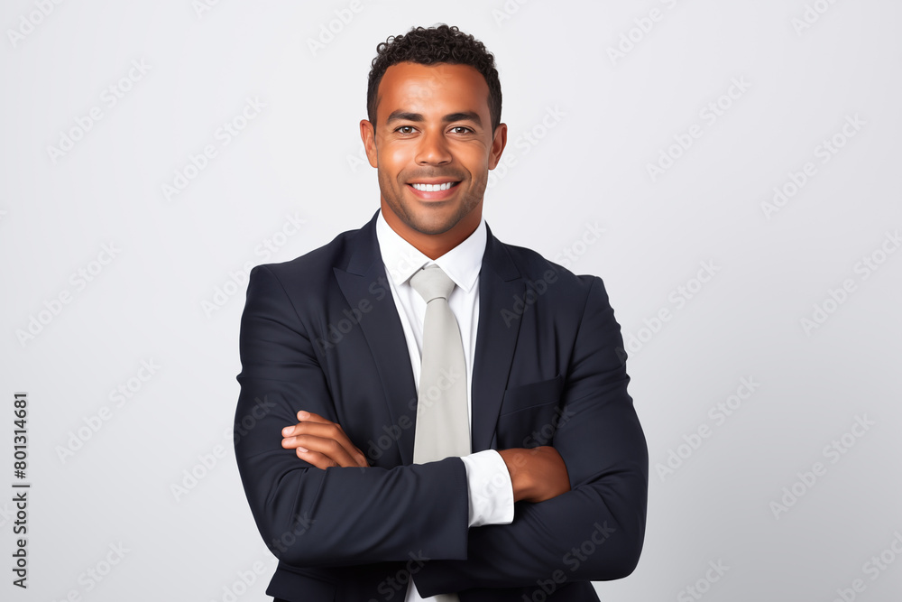 a portrait of a multiracial businessman in a suit on an isolated white background a portrait of a multiracial businessman in a suit on an isolated white background