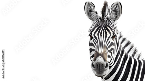 zebra on white background