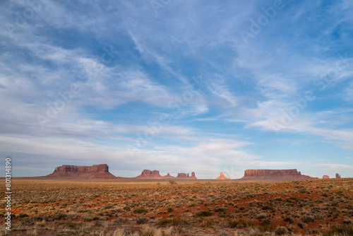 Sunset Over Monument Valley Buttes and Mesas