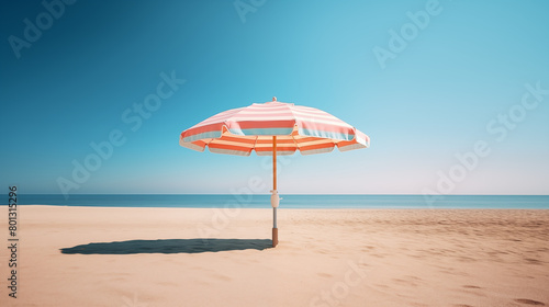 Beach Umbrella on a Clean Pastel