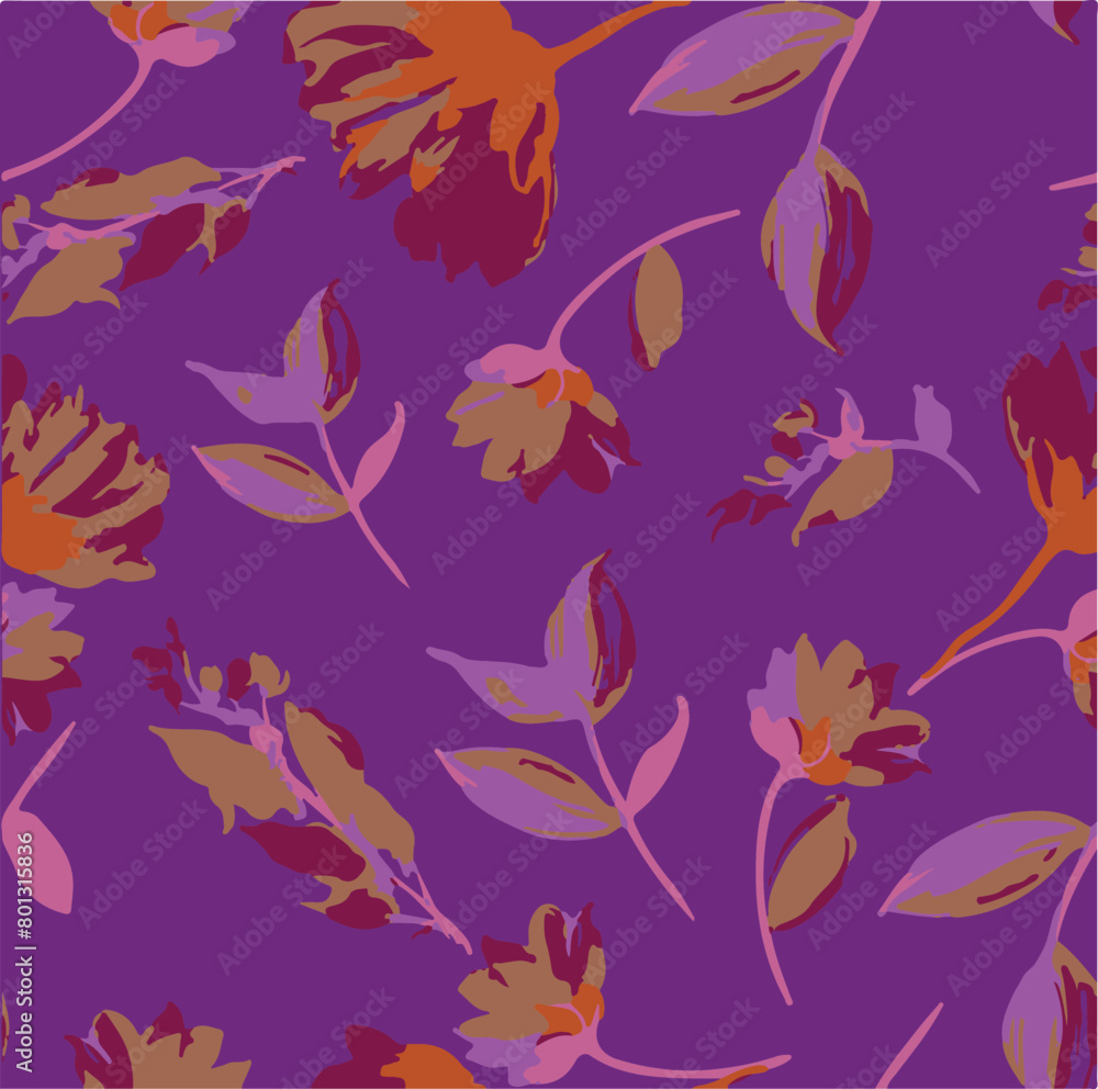 Big flowers pattern, upscale floral pattern. graphical textures floral, trendy colors pattern , flowers background with leaves. vector illustration. Big flowers pattern, upscale floral pattern. graphical textures floral, trendy colors pattern , flowers background with leaves. vector illustration.