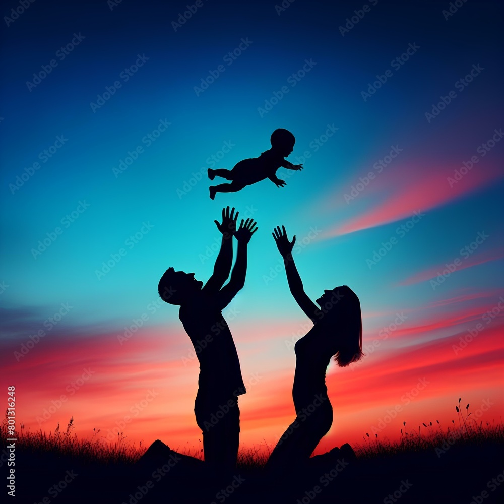 silhouette of a couple, couple in sunset, couple on a holidays silhouette of a couple, couple in sunset, couple on a holidays