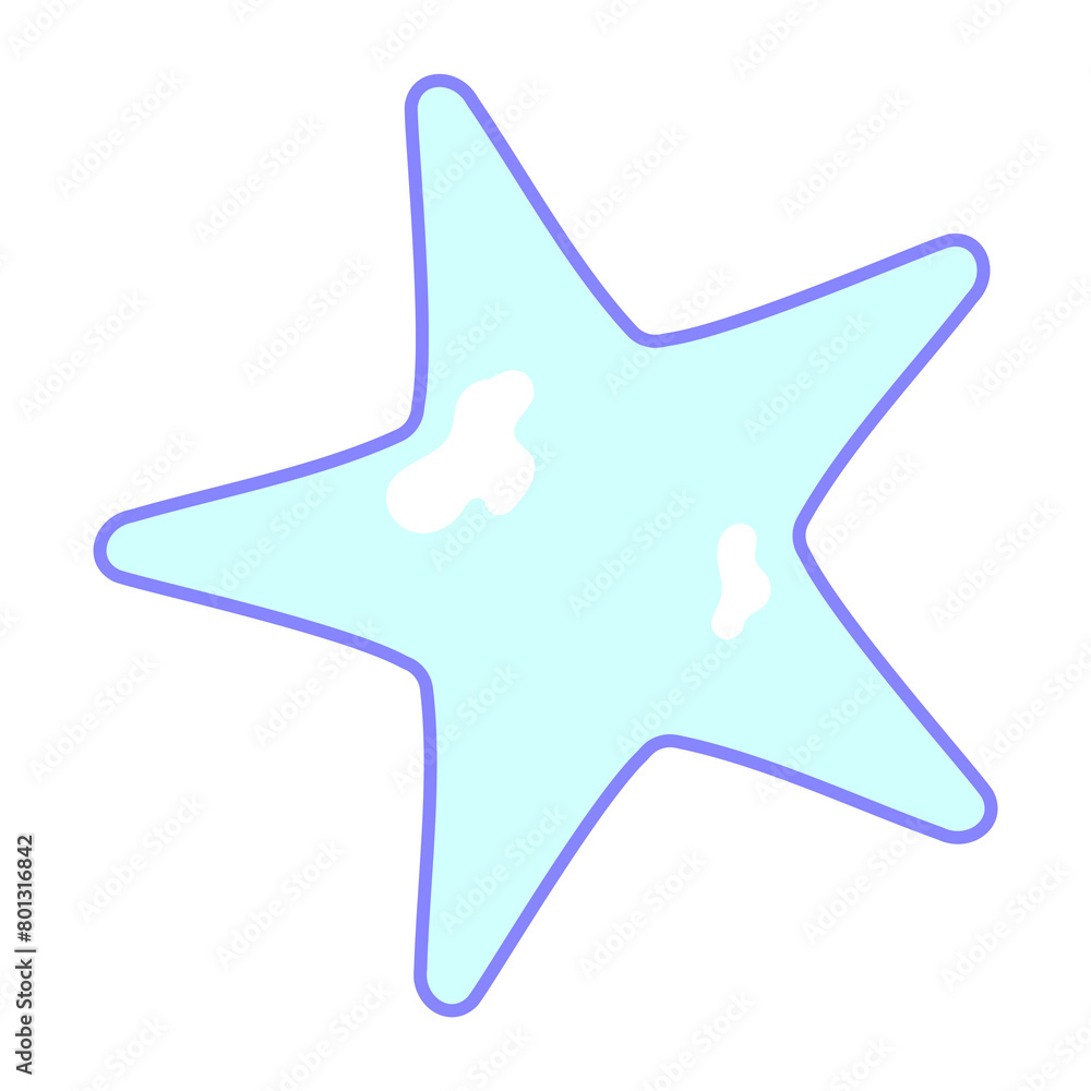 Fototapeta premium カラフルヒトデイラスト★PNG