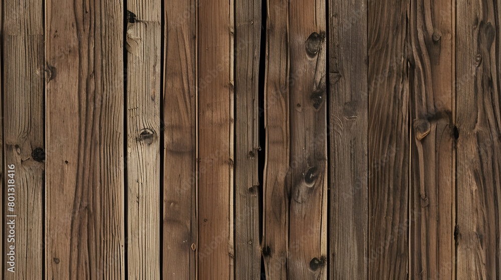 Naklejka premium Wood texture. Natural surface of wooden slats. Hardwood. Wooden board. A wall of planks. Decorative elements. Old realistic panel