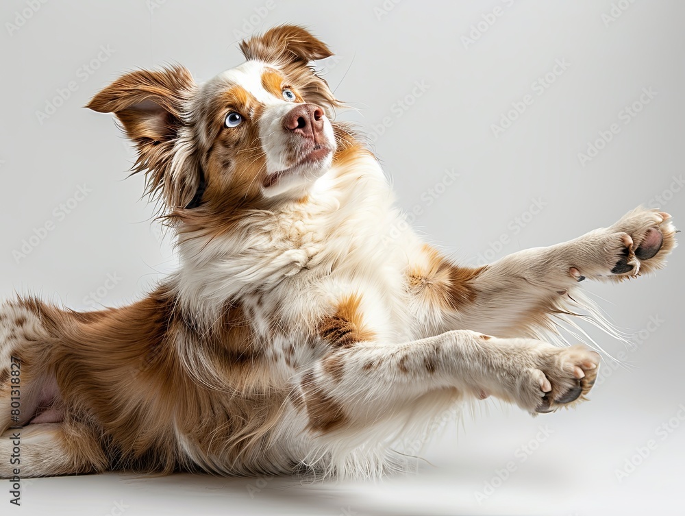 An energetic dog captured mid-movement.