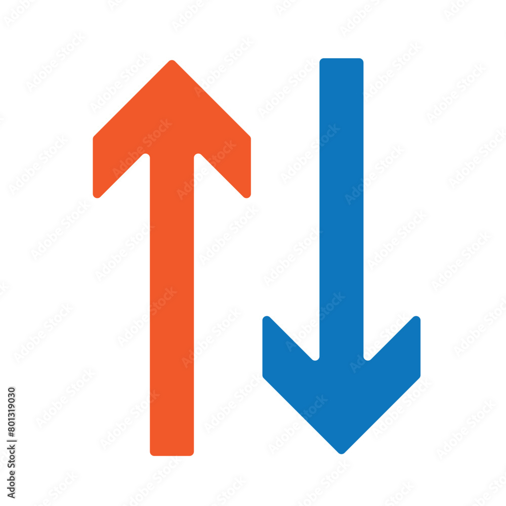 Green Up Arrow, Red Down Arrow icon eps10 Green Up Arrow, Red Down Arrow icon eps10