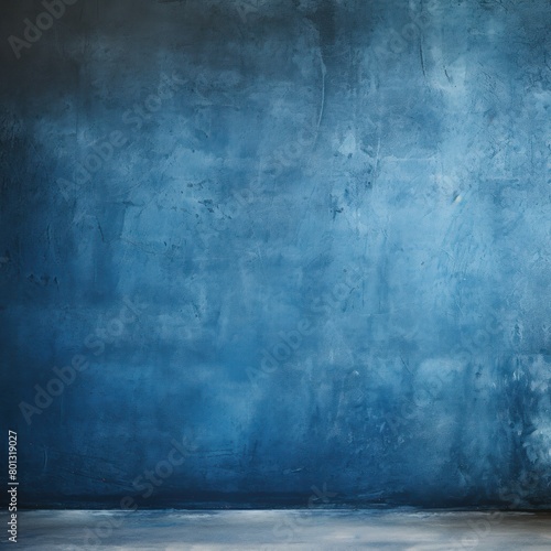 Indigo wall texture rough background dark concrete floor old grunge background painted color stucco texture with copy space empty blank copyspace 