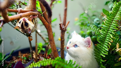 White face Sugar glider and White Persian blue eyes.