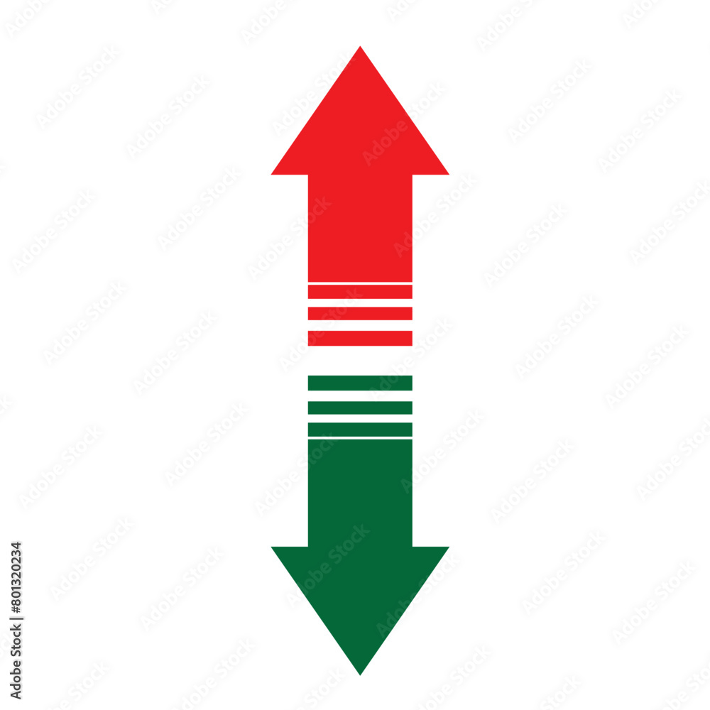 Green Up Arrow, Red Down Arrow icon eps10 Green Up Arrow, Red Down Arrow icon eps10
