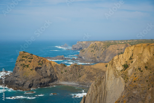 View on the western coastline, Vicentine Coast, of the Algarve in Portugal photo